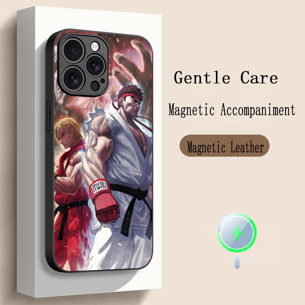 Game Street Fighter Classic Japan Poster Phone Case For iPhone 17 16 15 14 13 12 Plus Pro Max High-end Luxury Magsafe Sheepskin