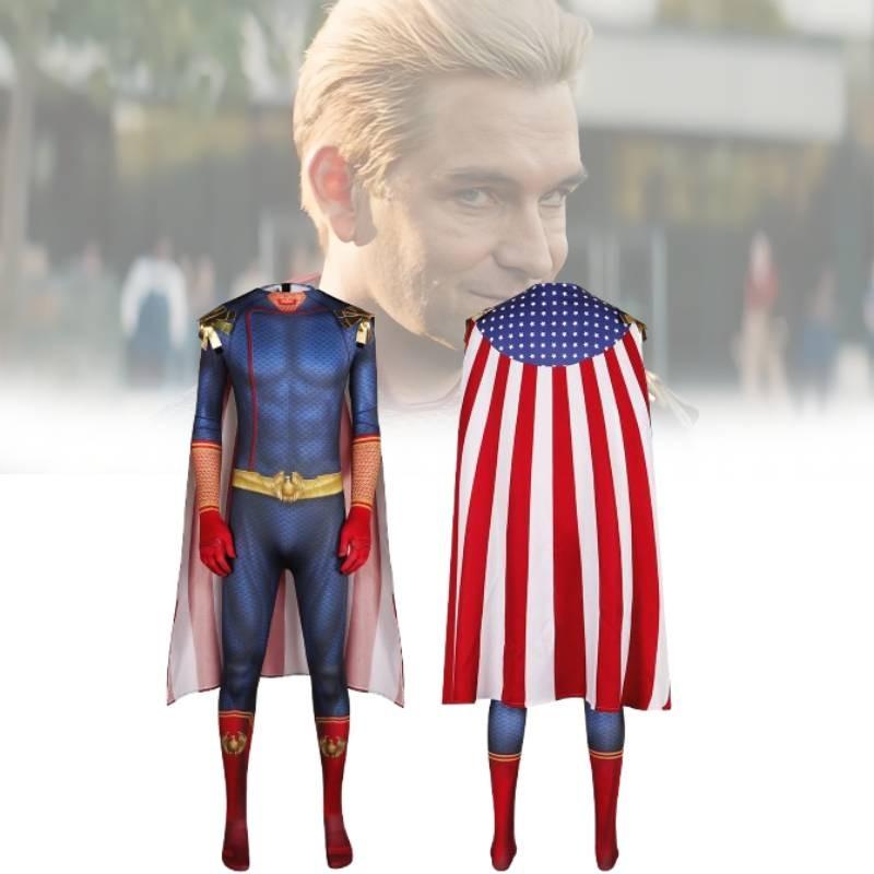 Modrý cosplay kostým Homelander pro The Boys s pohodlným látkovým designem