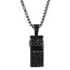 Vintage Styles Titaniums Steel Whistle Necklace Glitter Crystals Rhinestones Pendant Loud Crisp Sound Training Jewelry