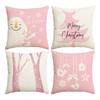 1Pc/4Pcs Christmas Pillow Cover, Christmas Tree Snowman Pillow Cover, Snowflake Christmas Cushion Cover (Without Pillow Core)
