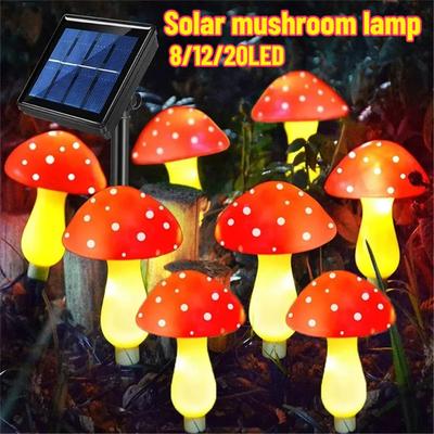 2026 Christmas Fairy Light Solar LED Mushroom Lamp For Garden Yard Outdoor Waterproof Wedding Party Decorations 8-20 LEDS