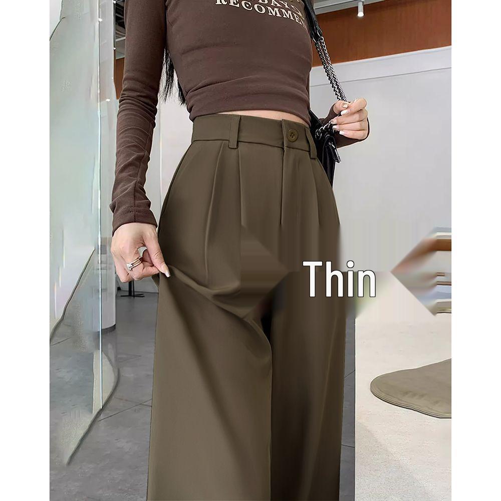 

Women s High-Waist Casual Straight-Leg Suit Pants - Versatile Spring/Autumn Style 2XL for Weight 133-145 lbs