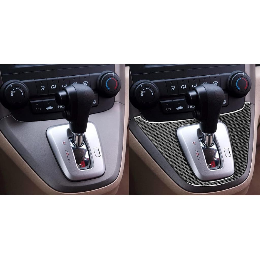 Carbon Fiber Center Console Car Gear Shift Panel Cover Carbon Fiber Sticker Car Interior Trim Compatible with Honda CR-V CRV 2007 2008 2009 2010 2011