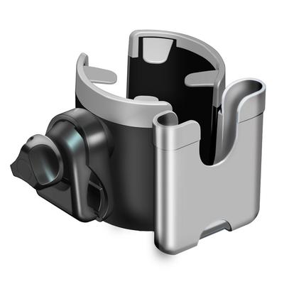 2 In 1 Stroller Cup Holder with Phone Holder Pram Cup Holders 360° Rotatable Childrens Stroller Bottle Holders Cup Phone Holder