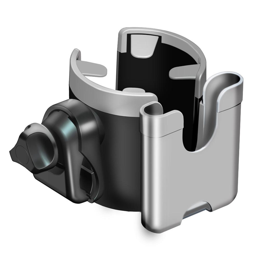 

Versatile 2-in-1 Stroller Cup Holder with Phone Holder for Easy Access on Strollers Wheelchairs and Bicycles серый