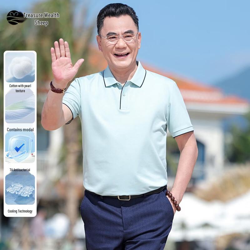 Men s Premium Ice Silk Cotton Polo Shirt 175