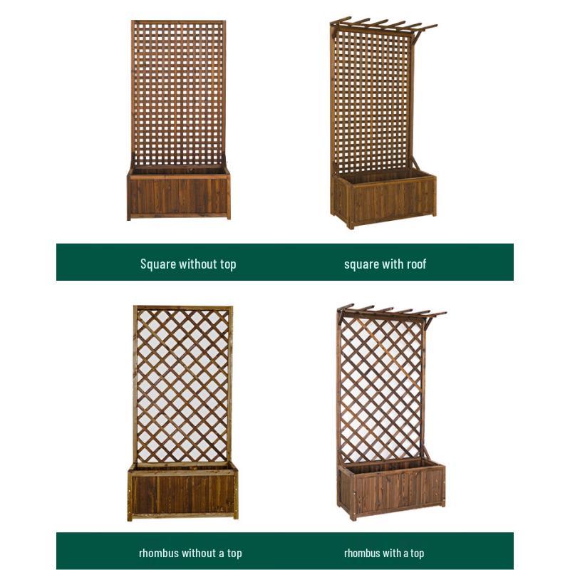 Lianpinhui Carbonized Wood Garden Trellis Panel