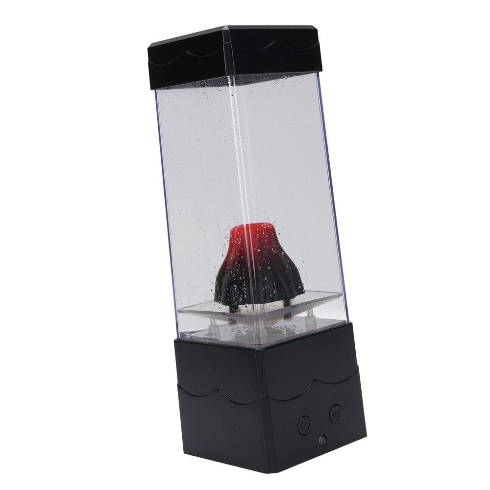USB Powered Volcano Night Light Red Lava Effect Volcano Table Lamp Game Room