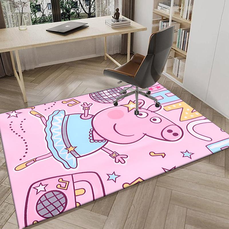 Dance Party With Peppa Area Rug Office rug, Chair Rug, Decor Carpet Livingroom bedroom Mat, Large Size Fan gifts Christmas gifts