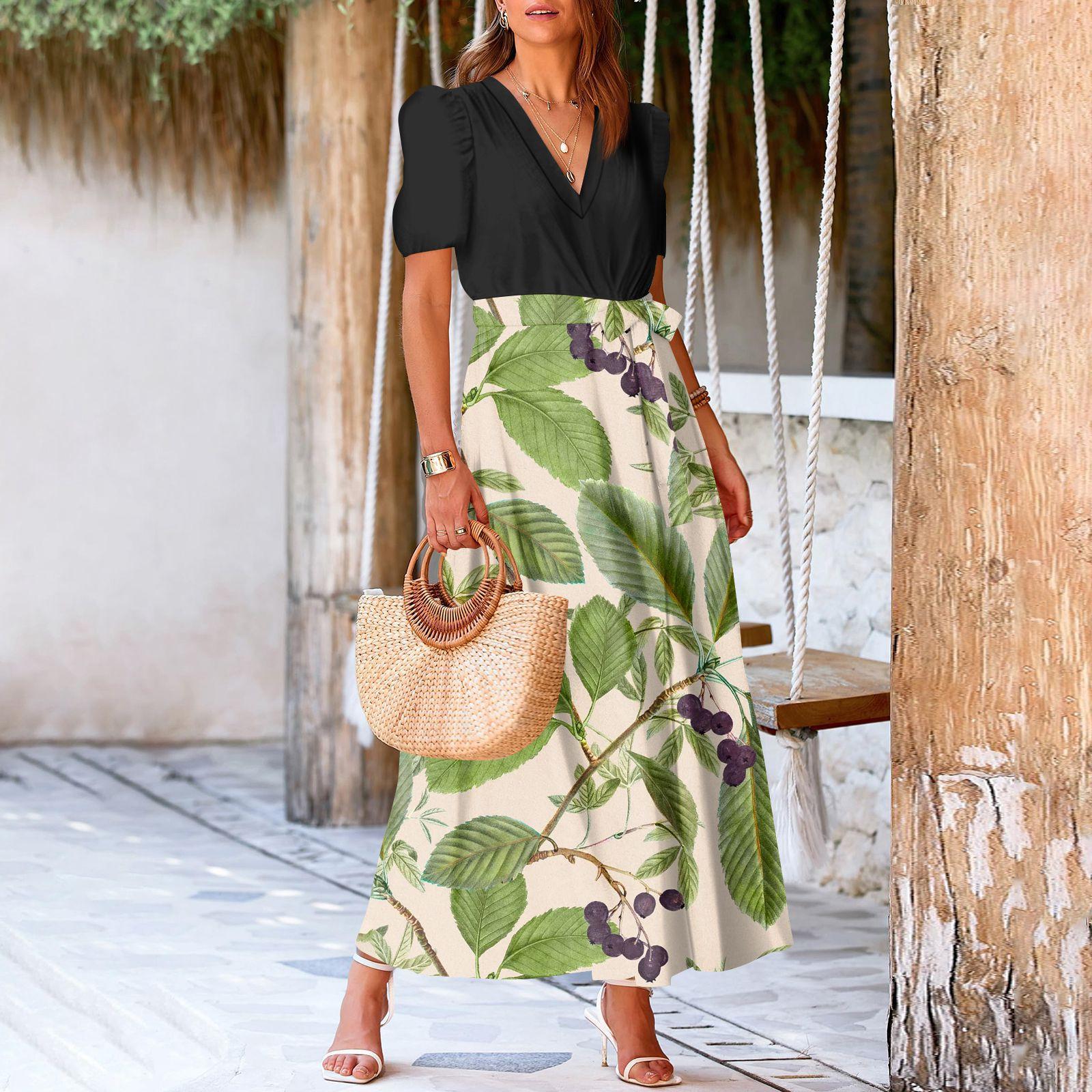 

Женское летнее платье свободного покроя для пляжного отдыха, повседневное платье-жилет с глубоким V-образным вырезом, элегантное платье-рубашка M