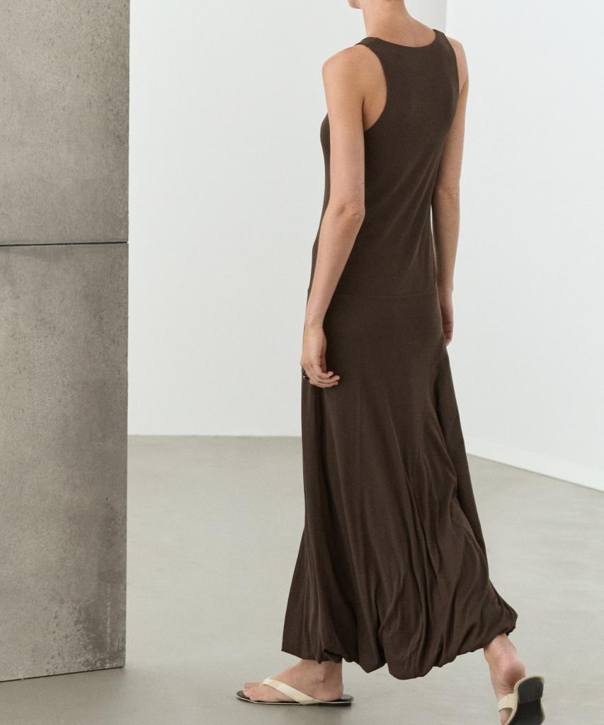 Masimodutti Puff Detail Midi Dress