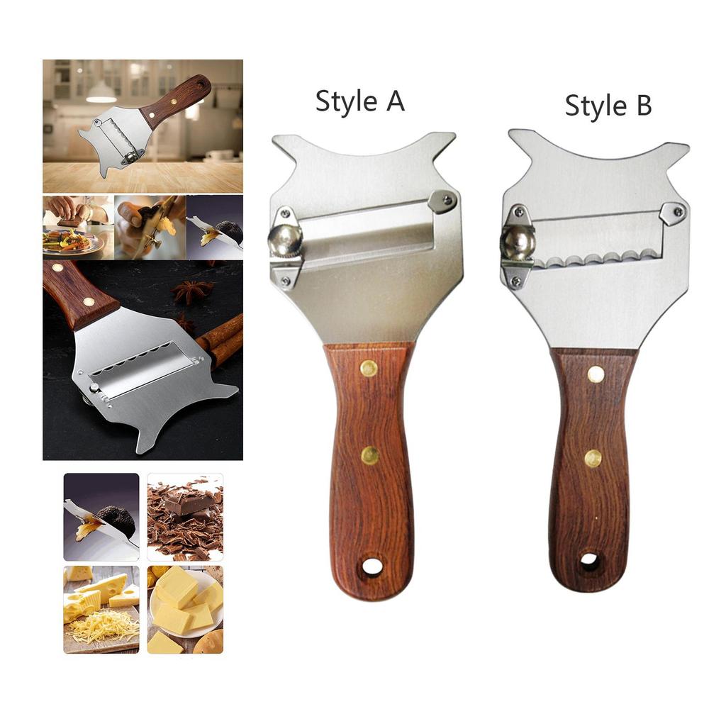 Professional Stainless Steel Truffle Slicer with Wood Handle,Cheese Chocolate Slicer, Household Baking Tools