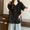 Colorful Button V-neck Women's Shirts Comfortable Casual Summer Blouse Korean Minimalist Versatile Ladies Clothing