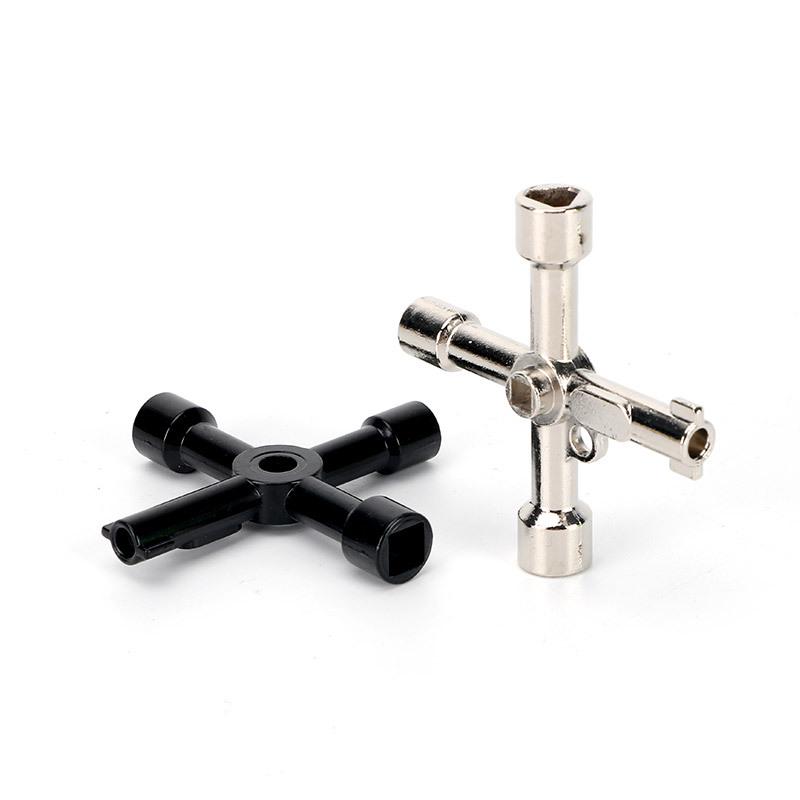 Cross Key Zinc Alloy Multipurpose Wrench for Elevator, Electrical Box, and Water Meter.