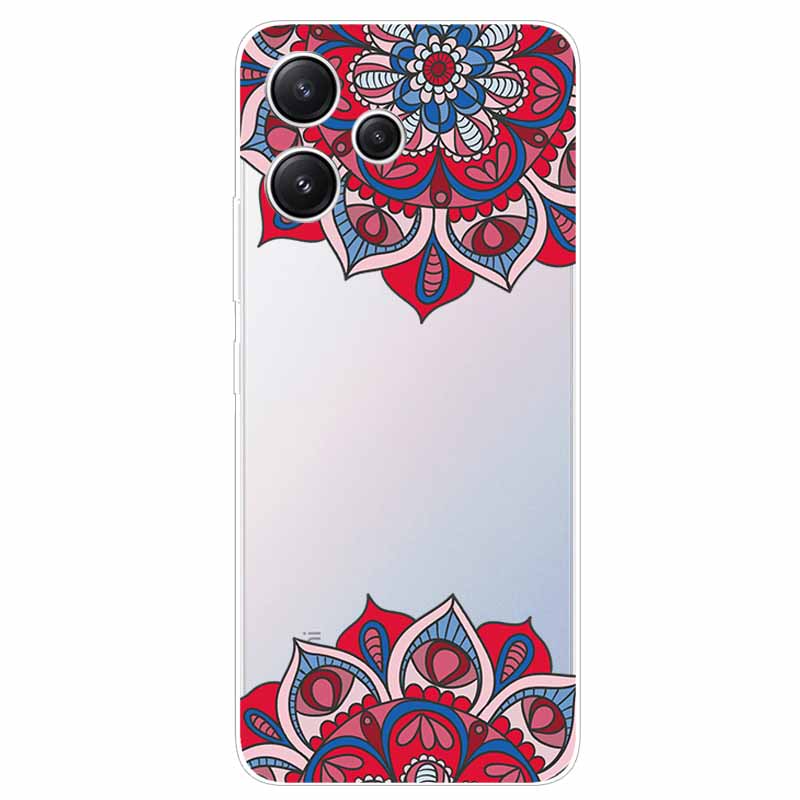 For Xiaomi Redmi 12 Case Flowers Clear TPU Silicon Funda Capa On for Redmi 12 4G / Redmi12 5G Soft Covers Transparent Coque Bags