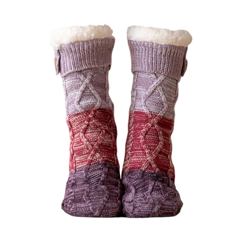 Lambswool Floor Shoes And Socks, Indoor Adult Snow Socks, Fleece-lined And Thickened Home Carpet Socks, Women's Non-