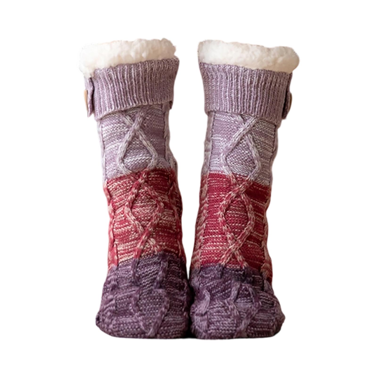 

Lambswool Floor Shoes And Socks, Indoor Adult Snow Socks, Fleece-lined And Thickened Home Carpet Socks, Women s Non- One Size фіолетовий