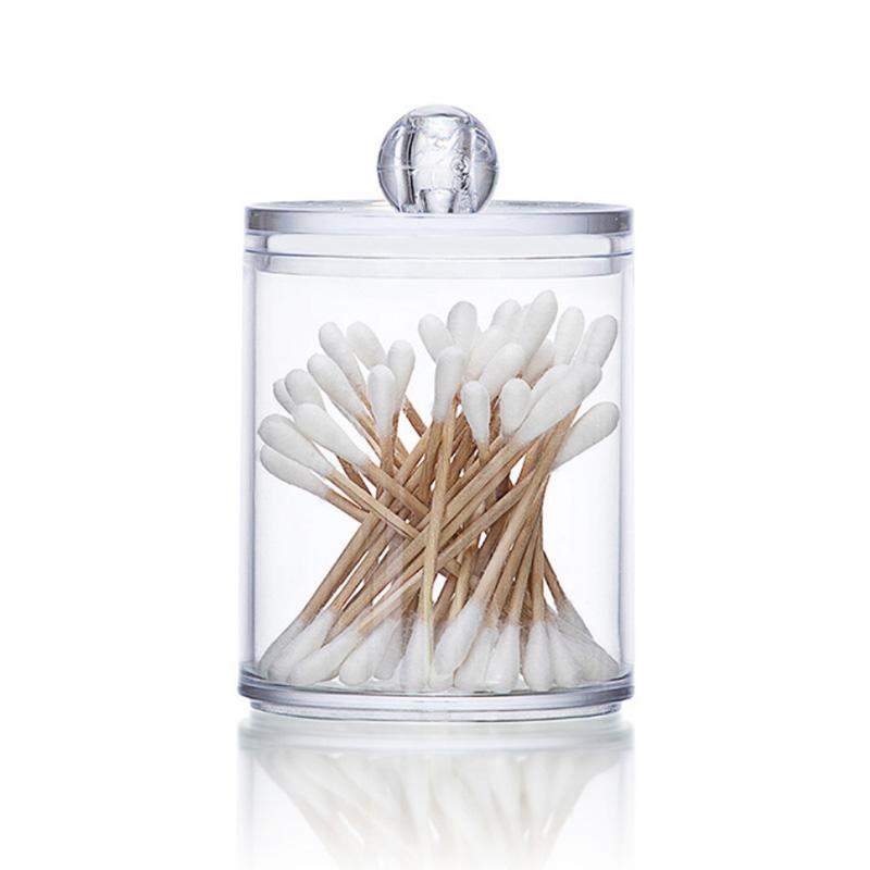 Acrylic Cotton Swabs Storage Holder Box Portable Transparent Makeup Cotton Pad Qtip Cosmetic Container Jewelry Organizer Case