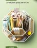 Nine-Grid Rotating Pen Holder, Upgraded Large Capacity, High-End Desktop Organizer, Multifunctional Luxury Storage Box