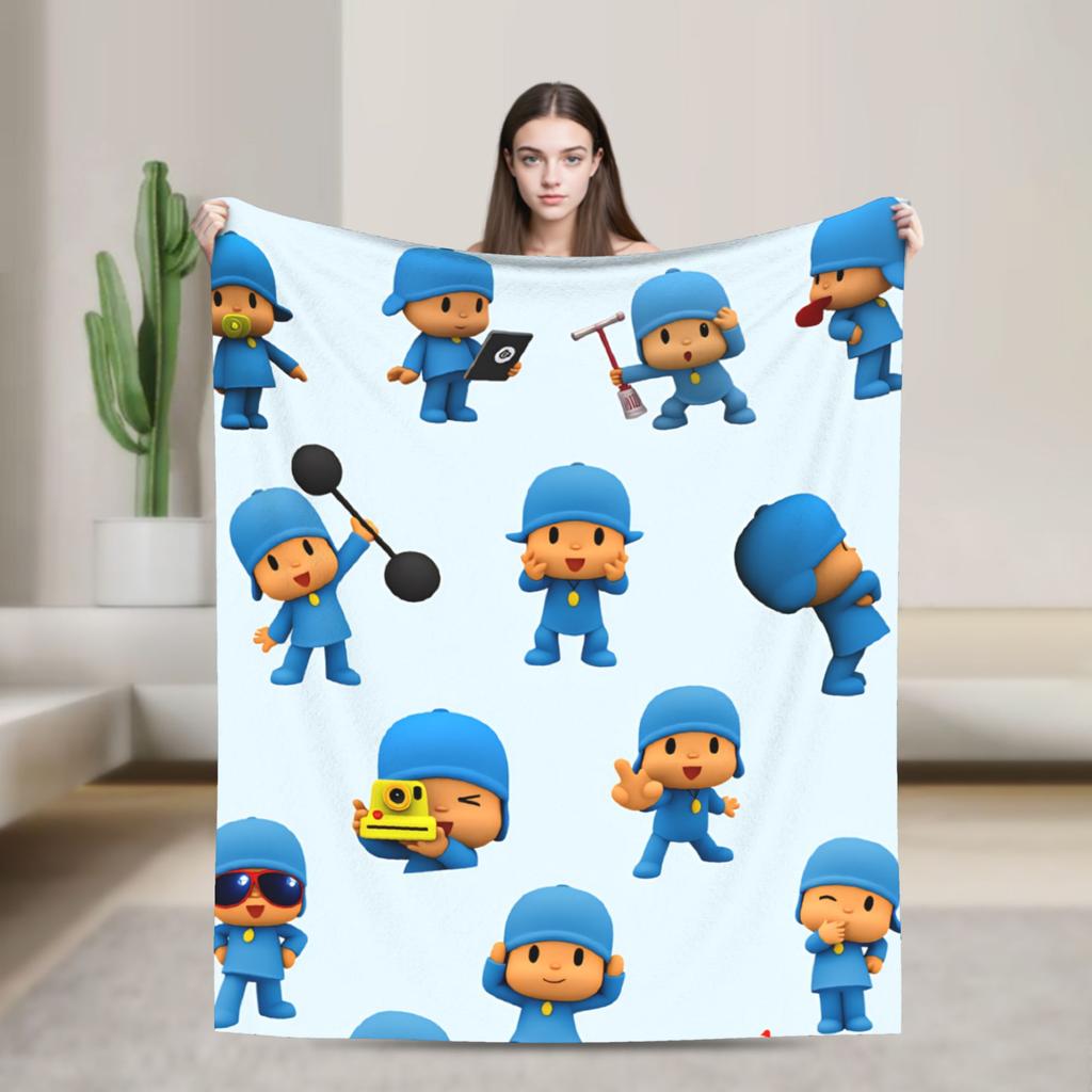 Coperta Super Morbida da Viaggio P-POCOYO Elly Coperta Plaid Copriletto in Flanella per Soggiorno Copridivano Originale