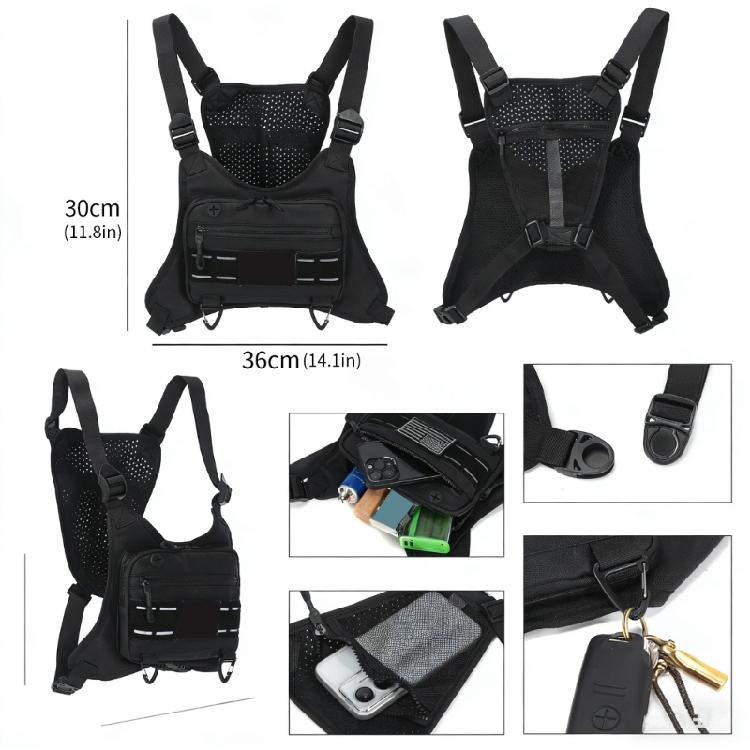 Breathable Running Waist Pack with Hook Attachments And Zippered Pockets For Secure Storage Unisex Workout Chest Bag