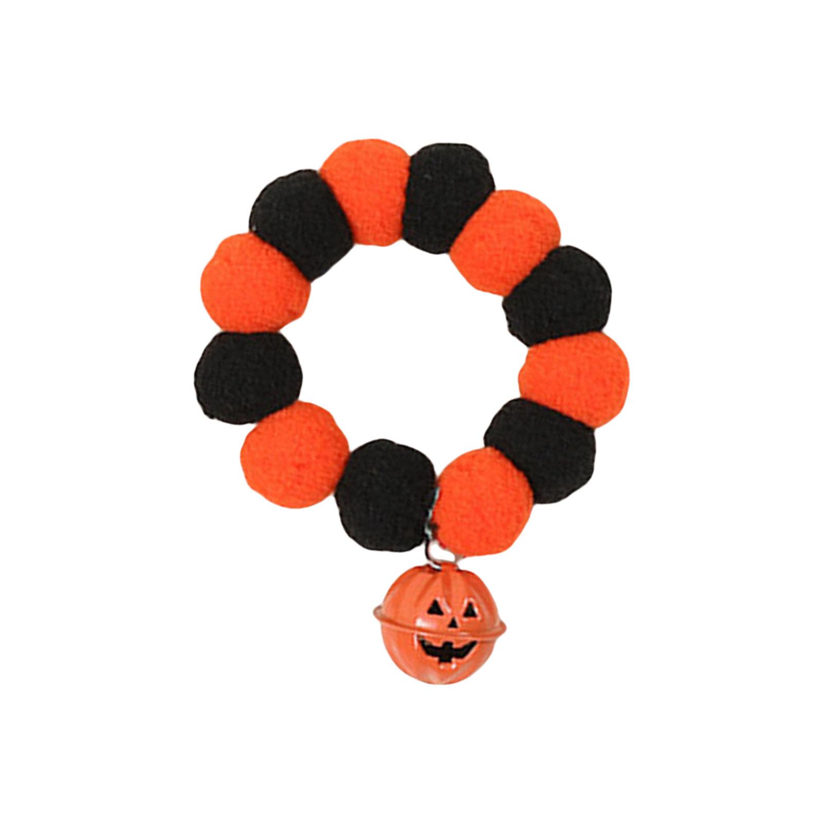 

Halloween Pet Costume Dog Cats Neck Jewelry Pumpkin Collar Necklace Pet Birthday Supply Dog Collar Soft Pompoms S