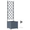Garden Planter 2 Pcs Light Grey 40 X 40 X 142 Cm Plastic