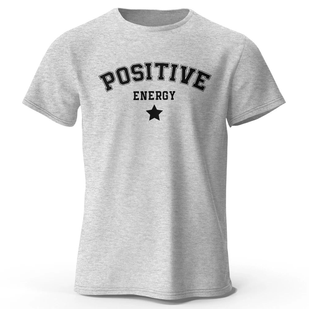 Positive Energy Tees and TShirt Y2k Tops Print Cotton Oversized T Shirt Fashion Casual Streetwear Clothing Unisex