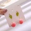 Fashion New Simulation Peach Stud Earrings Girl Cute Romantic Contracted Acrylic Leaves Tassel Earrings For Women Jewelry Gift