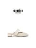 Su Yinyin's same square head woven hollow thick heel Mary Jane bag head slippers women's summer French lazy versatile sandals