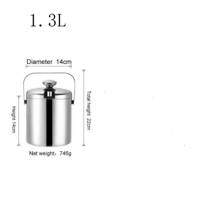 ZISIZ Double-Layer Insulated Portable Ice Bucket