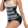 Postpartum Waist Trainer & Sweat-Inducing Body Shaper with Double Belt & Zipper for Abdomen Control