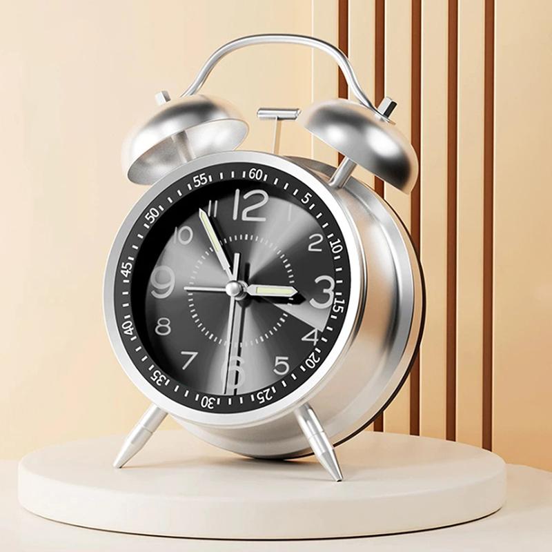 

4-дюйговий безшумний будильник з нічником, портативний багатофункціональний настільний годинник для студентів, для дому