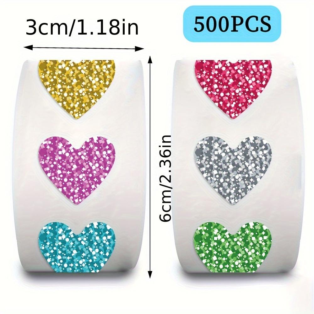 

500 шт. Наклейки-сердечки с блестками цвета меди - Очаровательные дизайны для любовных этикеток, Душевные украшения на конверты as shown