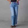 Women's High Waist Washed Women's Jeans Fashionable Versatile Straight Leg Pants