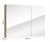 Bathroom Cabinet with Mirror , Oak Evoke, with Glass Shelves Rietti