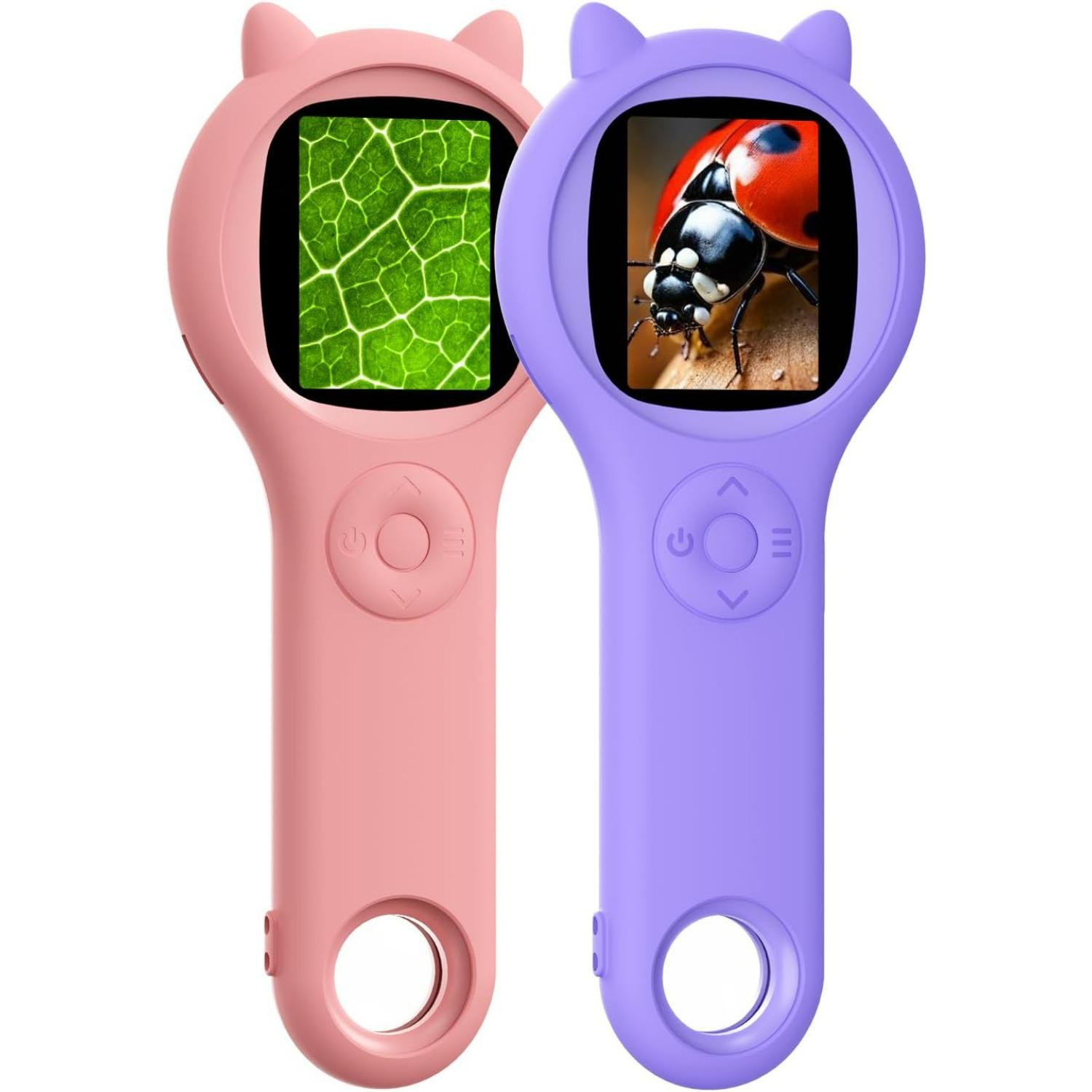 

Pink and Purple Microscope Portable Digital Mini Microscope- Your Little Scientist Miniscope - STEM Toy for Age 7 8 9 10 11 12 Years Old Toddlers. R