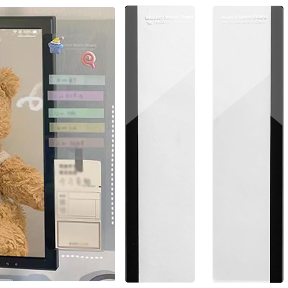 Computer Display Sticky Note Message Board, Memo Board, Acrylic Clear Board, Simple Message Board, 1 Set (Left and Right), Improve Work Efficiency,