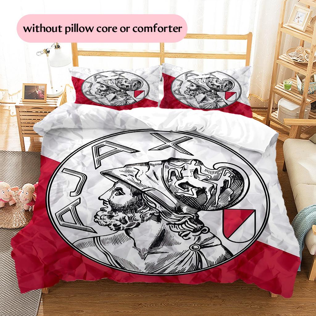 AFC Ajax Pattern Bedding Quilt Set Home Decoration Gift (1 * Duvet Cover + 2 * Pillowcase Without Core)