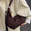 Retro niche suede underarm bag women's 2025 autumn and winter new fashion simple commuter single shoulder dumpling bag tide