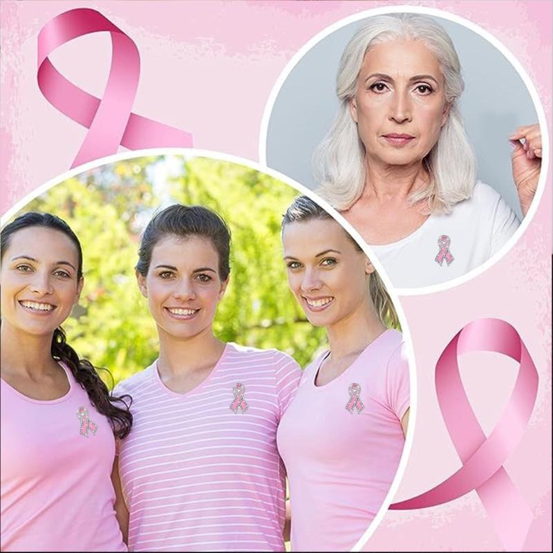 Pink Ribbon Brooch Pins Hope Ribbon Lapel Official Breast Cancers Awareness Lapel Pin for Charity Public Social Event
