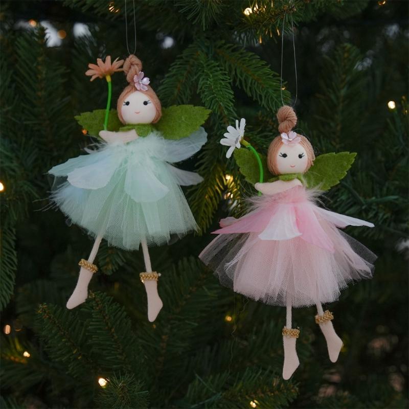 Plush Girl With Flower Hanging Ornament For Spring Festival Decoration Living Room Enhancement Accessory