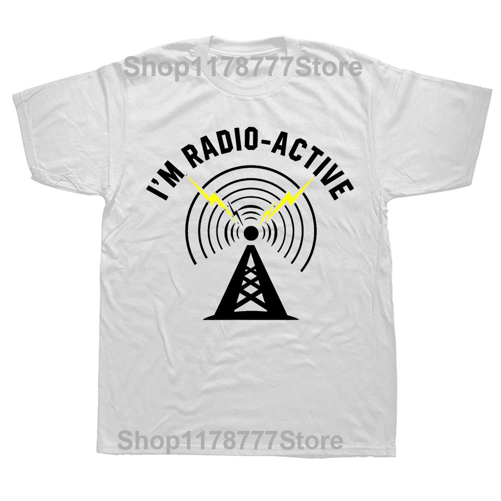 I m Radio-Active With Tower Funny Ham Radio Tee Tops Round Neck Short-Sleeve Fashion Tshirt Clothing Casual Basic T-shirts S