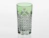 Kagami Crystal Edo with a Square Basketweave Pattern and Curtain (Kagami) Tumbler, Green, 250cc, Kiriko, Pleats, T369-2835CGR