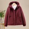 Hooded Drawstring Sweater Jacket Women's Loose Fleece Thickened Casual Jacket Jacket