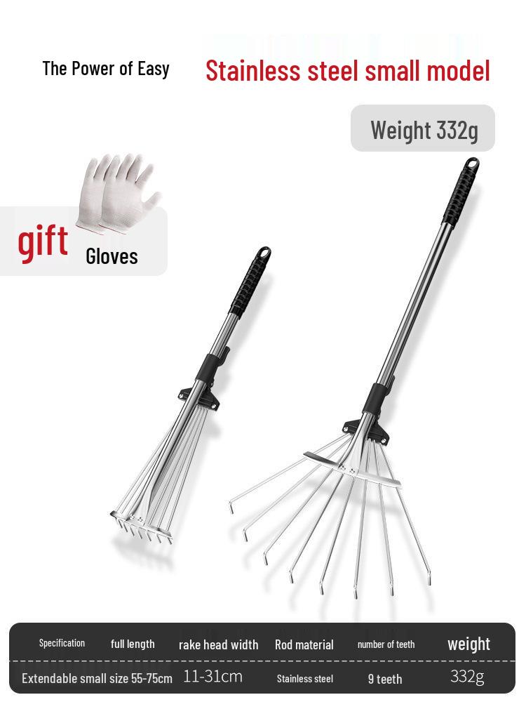Маленькие железные газонные и садовые грабли для травы, сена и листьев