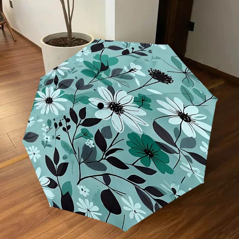 1PC Floral Pattern Flowers Umbrella-8-Rib Reinforced, Automatic Open, Lightweight & Durable, Fashion Accessory for Outdoor, J0357