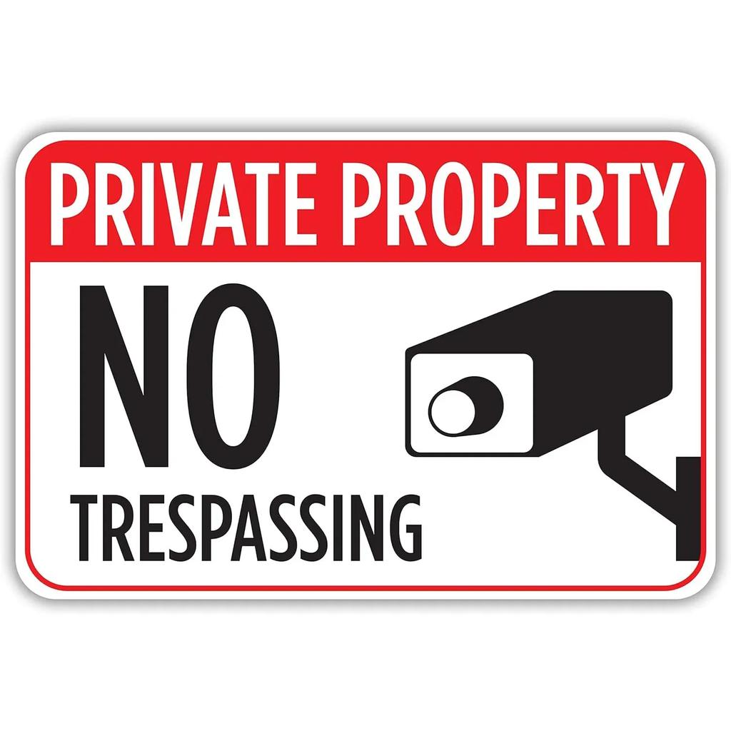 Retro No Trespassing Metal Poster Iron Decoration Perfect for Home Cafe Garage Club Bar Pubs