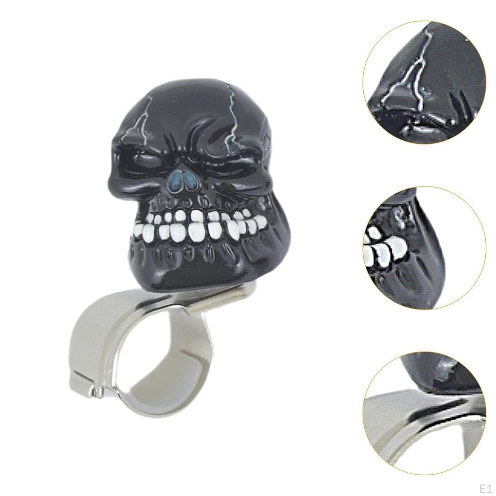 Black Skull Steering Wheel Knob Spinner Resin Anti Slip for SUV