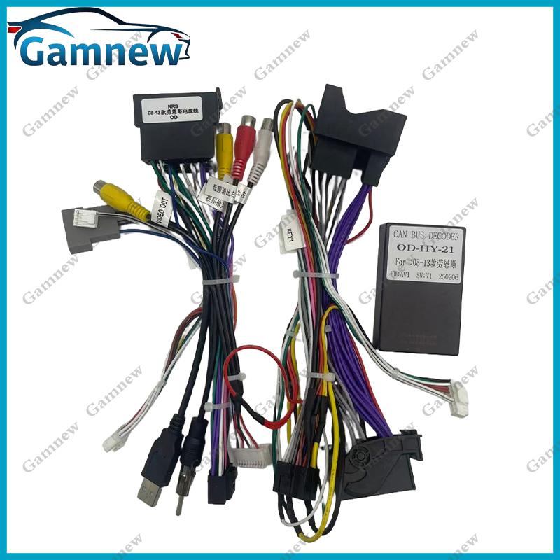 

Gamnew Car 16pin Wiring Harness Adapter Canbus Box Decoder Android Power Cable For Hyundai Rohens Genesis Coupe 2008-2013 Cable Canbus